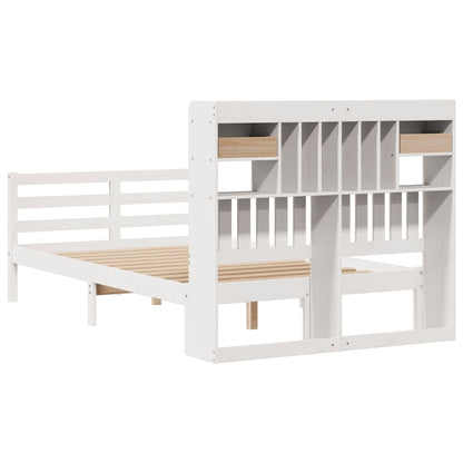 Bookcase Bed without Mattress White 120x190 cm Small Double Solid Wood Pine