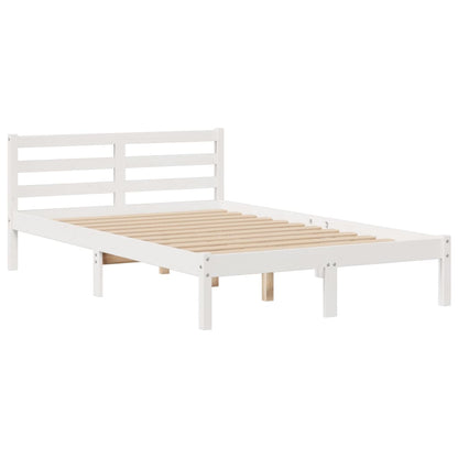 Bookcase Bed without Mattress White 120x190 cm Small Double Solid Wood Pine