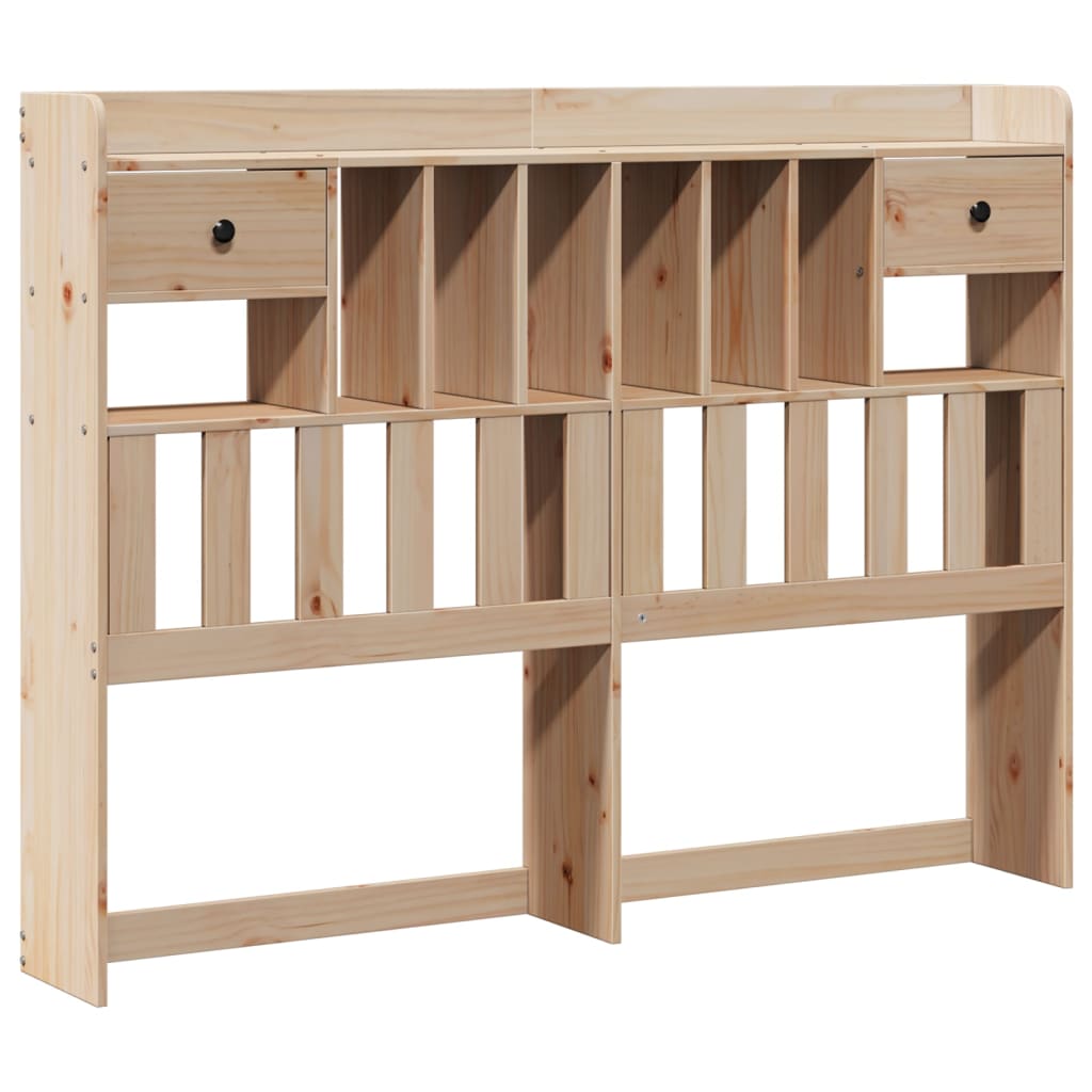 Bookcase Bed without Mattress 150x200 cm King Size Solid Wood Pine