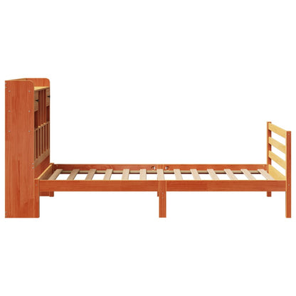 Bookcase Bed without Mattress Wax Brown 75x190 cm Small Single Solid Wood Pine