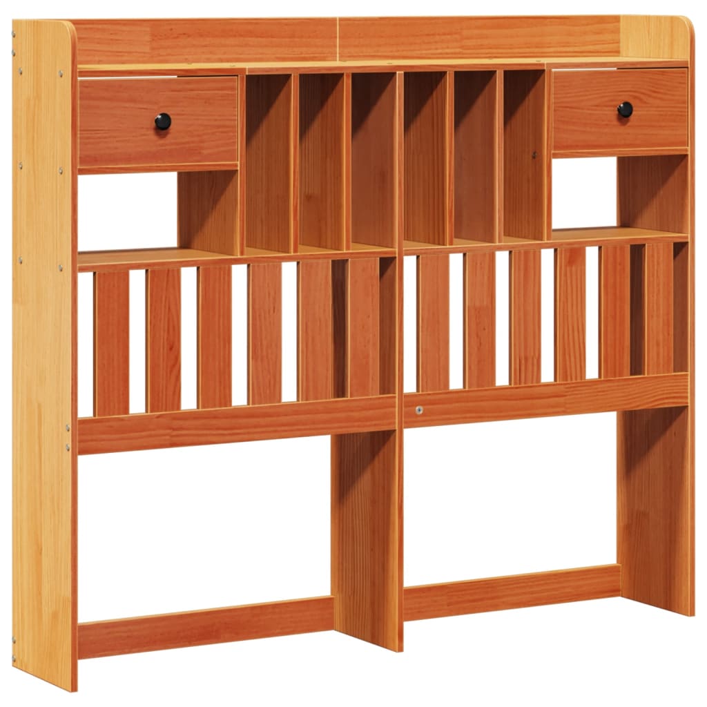 Bookcase Bed without Mattress Wax Brown 120x190 cm Small Double Solid Wood Pine