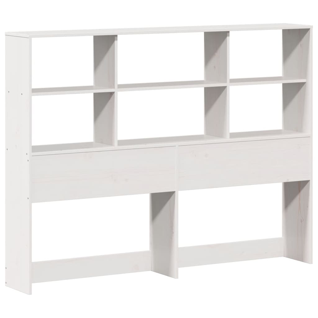 Bookcase Bed without Mattress White 135x190 cm Double Solid Wood Pine