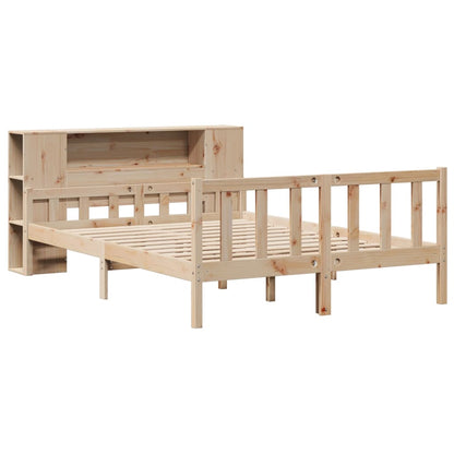 Bookcase Bed without Mattress 150x200 cm King Size Solid Wood Pine