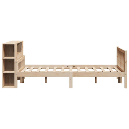 Bookcase Bed without Mattress 150x200 cm King Size Solid Wood Pine