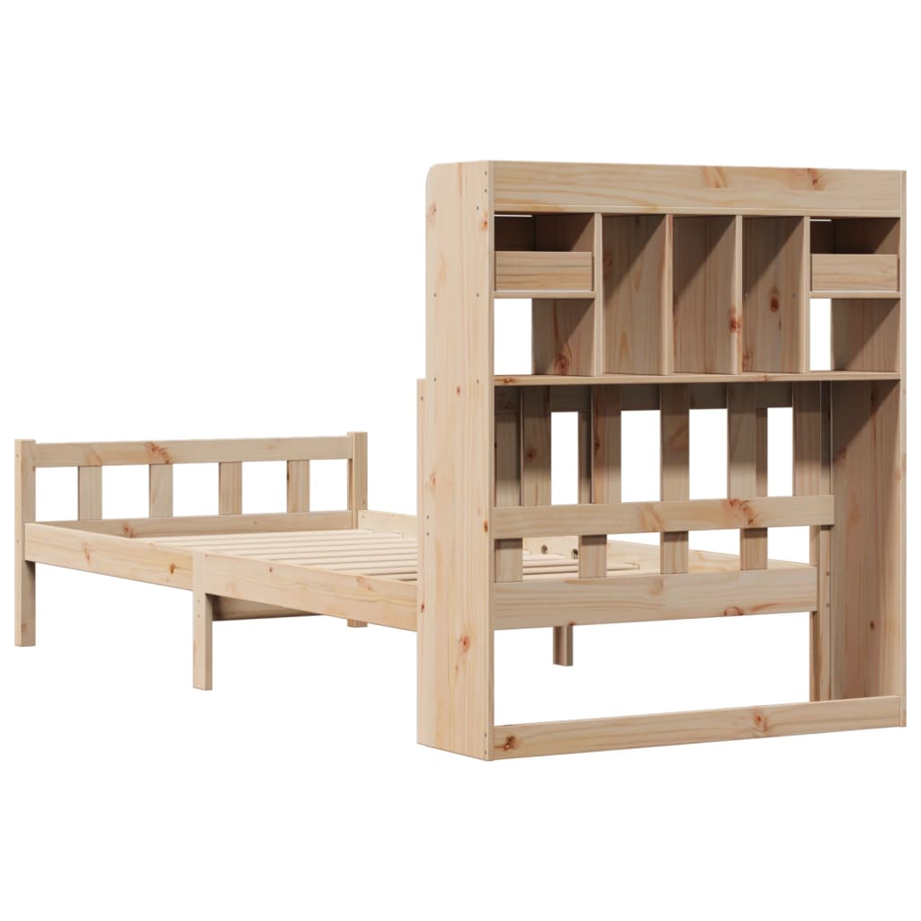 Bookcase Bed without Mattress 75x190 cm Small Single Solid Wood Pine