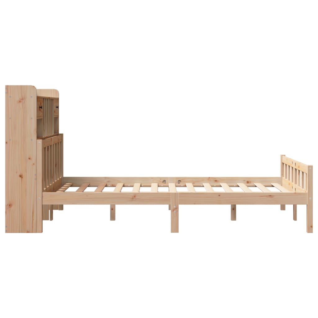 Bookcase Bed without Mattress 120x190 cm Small Double Solid Wood Pine