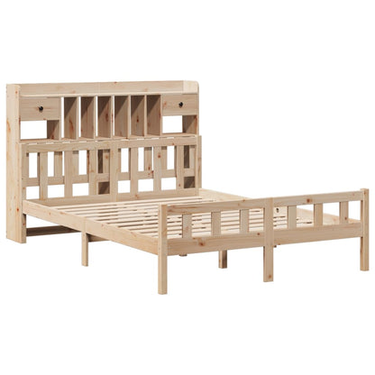 Bookcase Bed without Mattress 150x200 cm King Size Solid Wood Pine