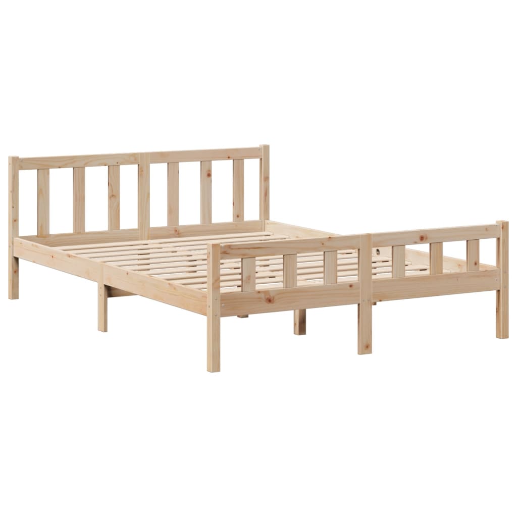 Bookcase Bed without Mattress 150x200 cm King Size Solid Wood Pine