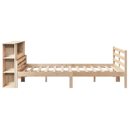 Bookcase Bed without Mattress 135x190 cm Double Solid Wood Pine