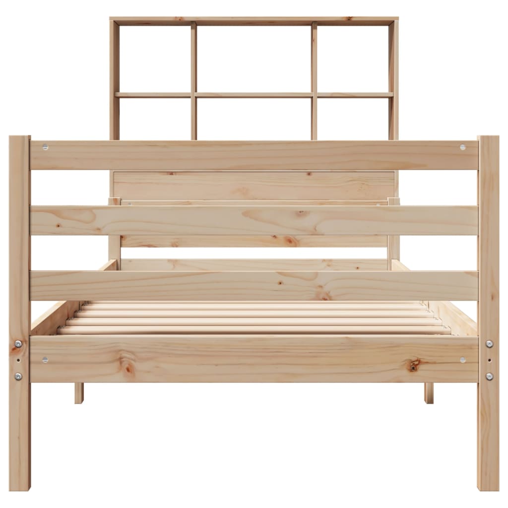 Bookcase Bed without Mattress 75x190 cm Small Single Solid Wood Pine