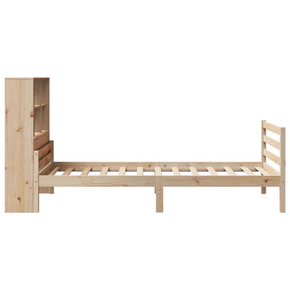 Bookcase Bed without Mattress 75x190 cm Small Single Solid Wood Pine