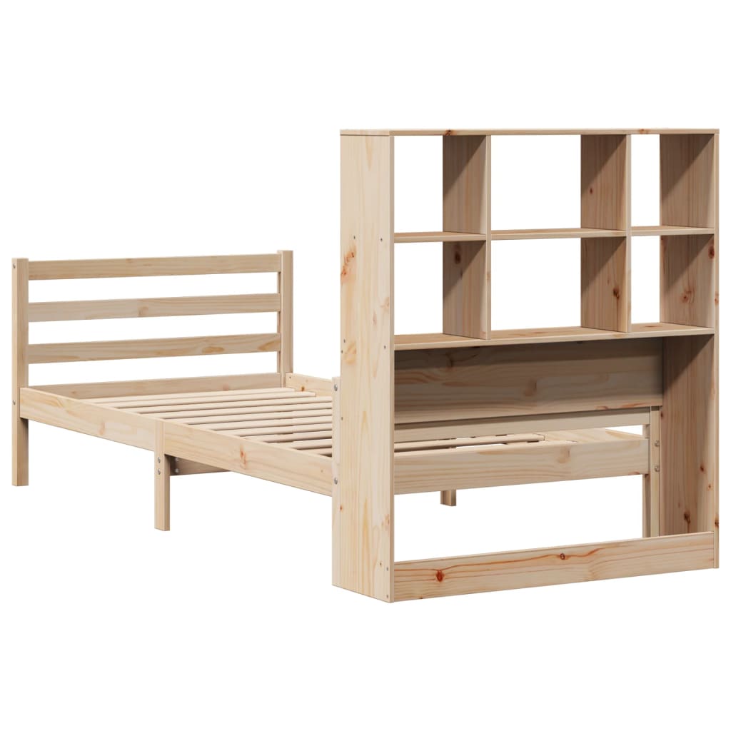 Bookcase Bed without Mattress 75x190 cm Small Single Solid Wood Pine