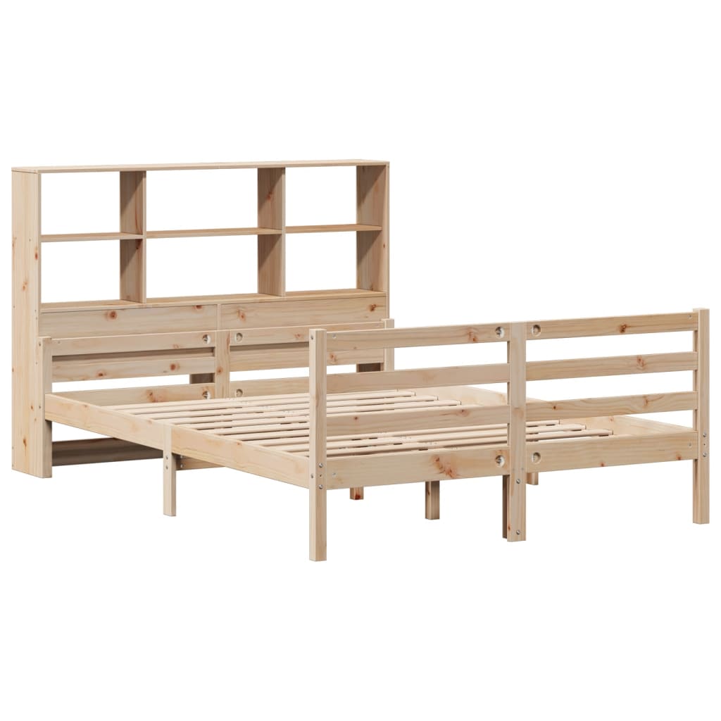 Bookcase Bed without Mattress 120x190 cm Small Double Solid Wood Pine