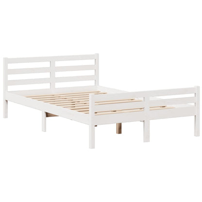 Bookcase Bed without Mattress White 135x190 cm Double Solid Wood Pine