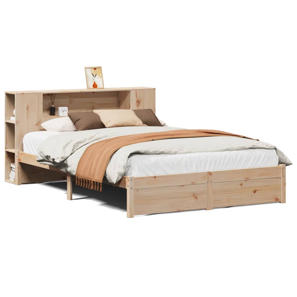 Bookcase Bed without Mattress 120x200cm Solid Wood Pine