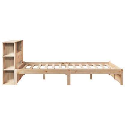 Bookcase Bed without Mattress 140x200cm Solid Wood Pine