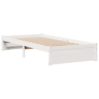 Bookcase Bed without Mattress White 75x190cm Small Single Solid Wood Pine