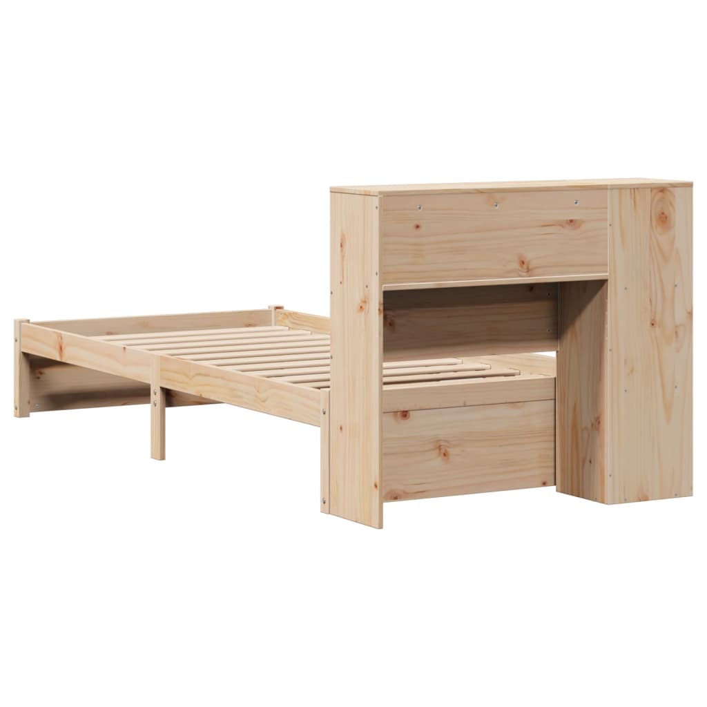 Bookcase Bed without Mattress 90x190cm Single Solid Wood Pine