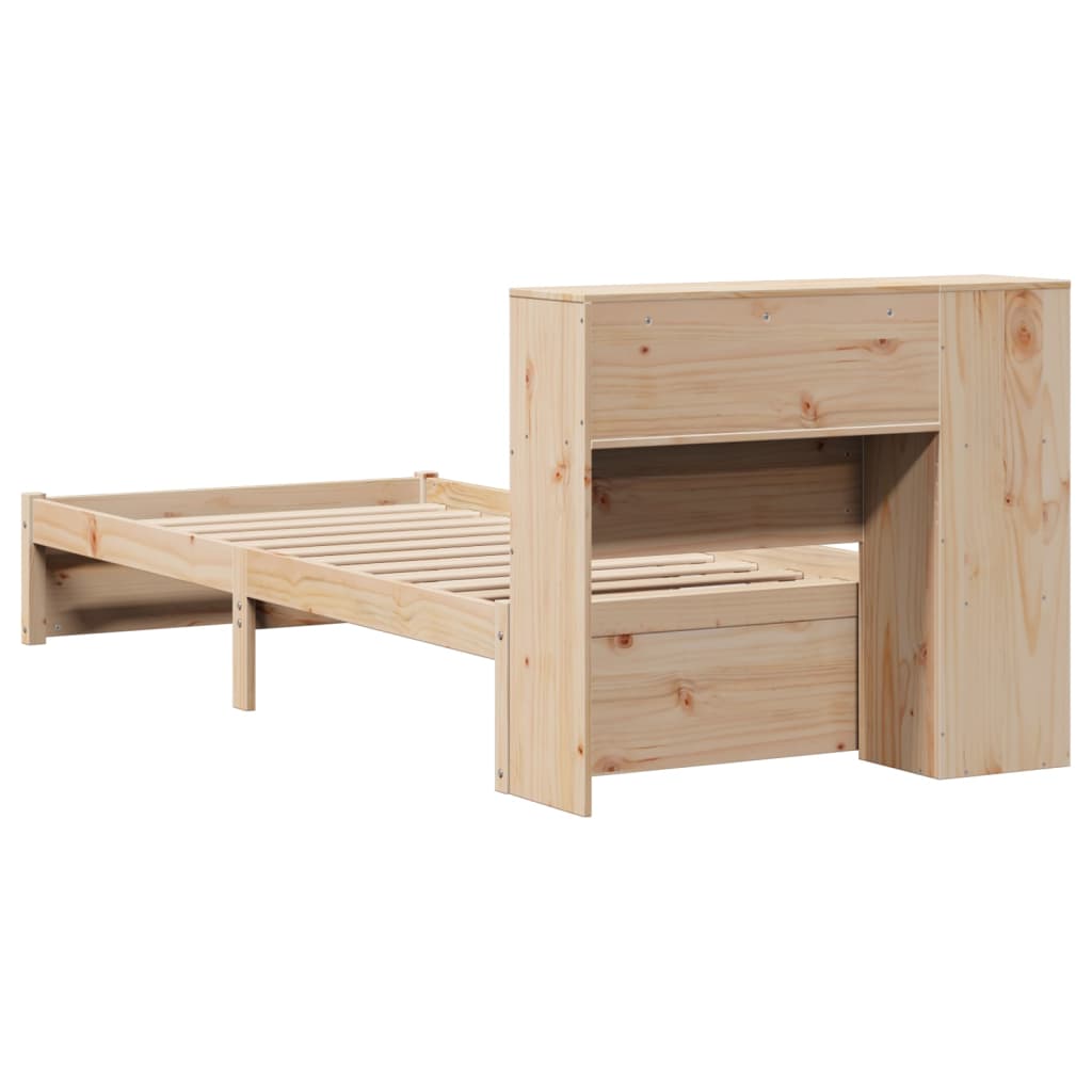 Bookcase Bed without Mattress 100x200cm Solid Wood Pine