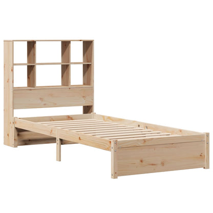 Bookcase Bed without Mattress 75x190cm Small Single Solid Wood Pine