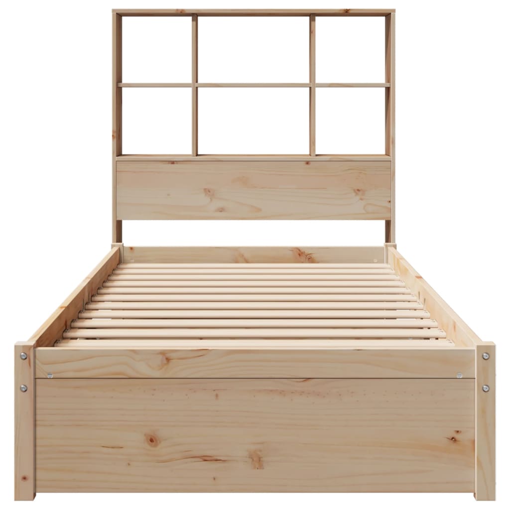 Bookcase Bed without Mattress 90x190cm Single Solid Wood Pine