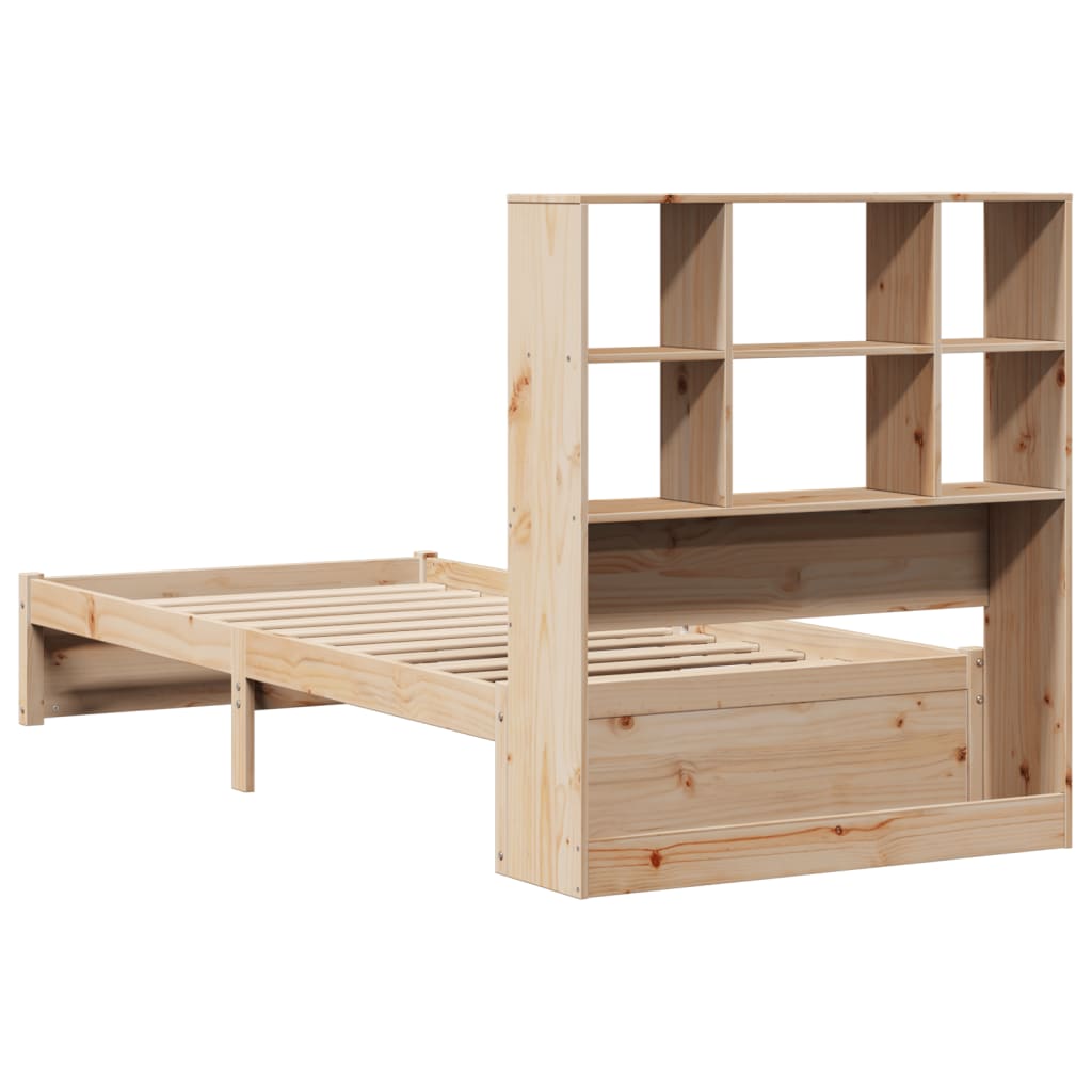 Bookcase Bed without Mattress 90x190cm Single Solid Wood Pine