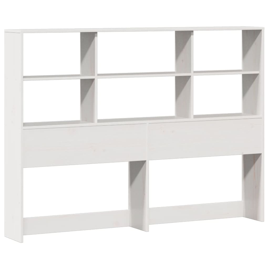 Bookcase Bed without Mattress White 135x190cm Double Solid Wood Pine