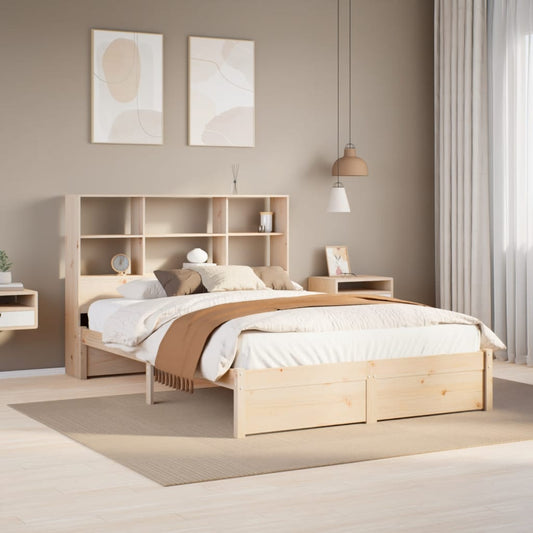 Bookcase Bed without Mattress 120x200cm Solid Wood Pine