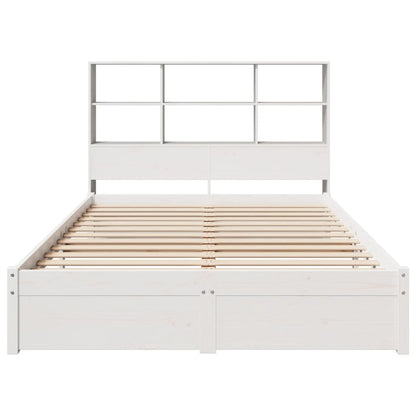 Bookcase Bed without Mattress White 120x200cm Solid Wood Pine