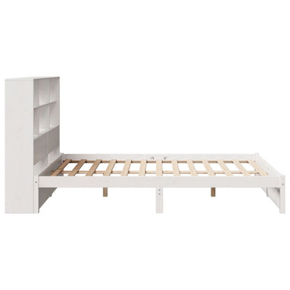 Bookcase Bed without Mattress White 120x200cm Solid Wood Pine