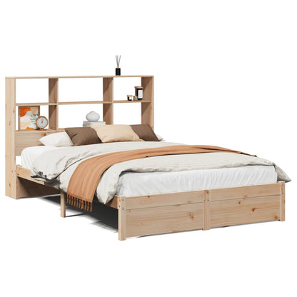 Bookcase Bed without Mattress 140x200cm Solid Wood Pine