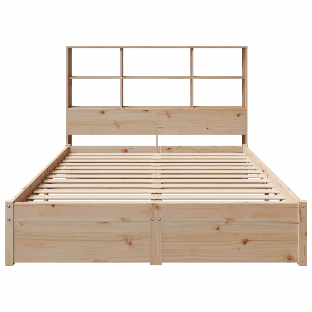 Bookcase Bed without Mattress 140x200cm Solid Wood Pine