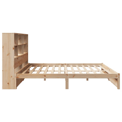 Bookcase Bed without Mattress 140x200cm Solid Wood Pine