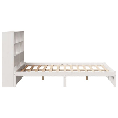 Bookcase Bed without Mattress White 140x200cm Solid Wood Pine