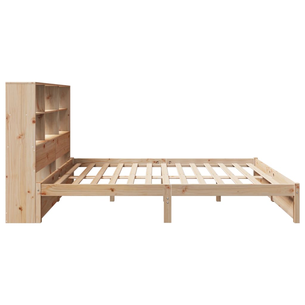 Bookcase Bed without Mattress 160x200cm Solid Wood Pine