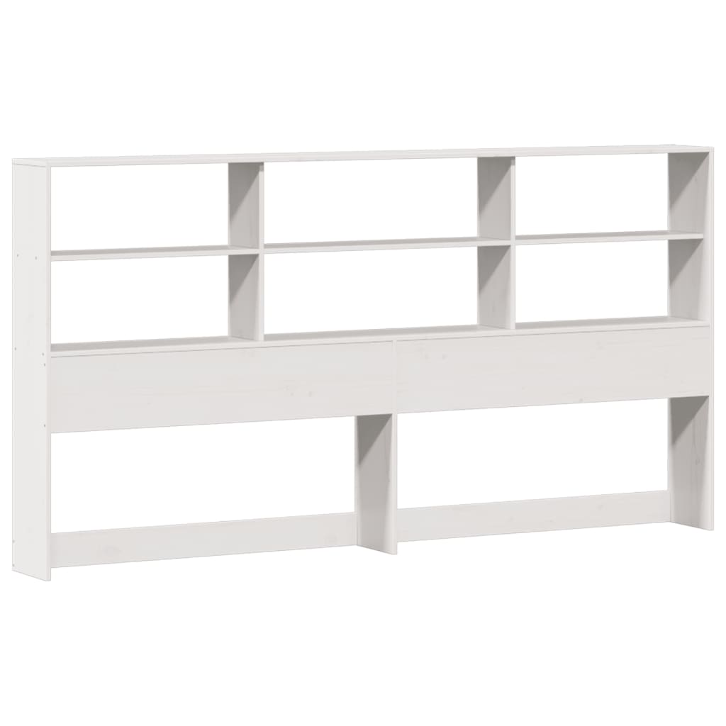 Bookcase Bed without Mattress White 180x200cm Super King Solid Wood Pine