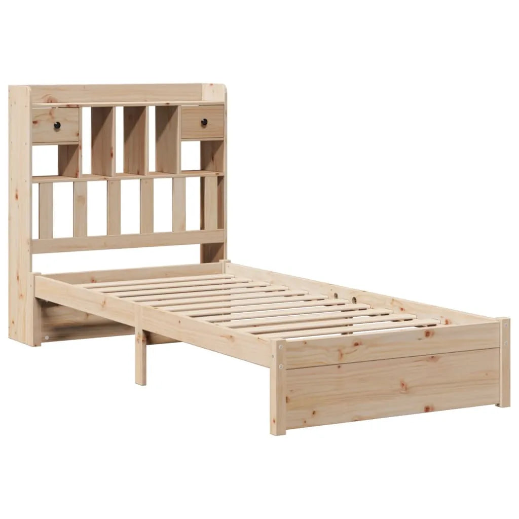 Bookcase Bed without Mattress 90x190cm Single Solid Wood Pine