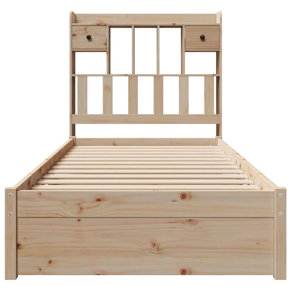 Bookcase Bed without Mattress 90x190cm Single Solid Wood Pine