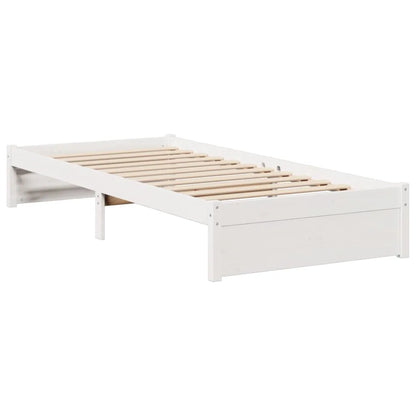 Bookcase Bed without Mattress White 90x190cm Single Solid Wood Pine