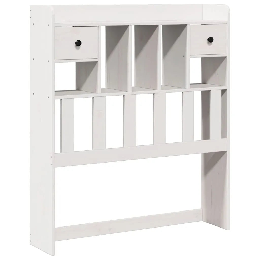 Bookcase Bed without Mattress White 90x190cm Single Solid Wood Pine