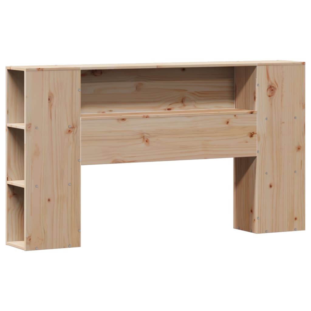 Bookcase Bed without Mattress 150x200cm King Size Solid Wood Pine