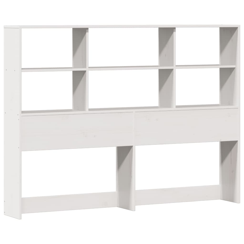 Bookcase Bed without Mattress White 135x190 cm Double Solid Wood Pine