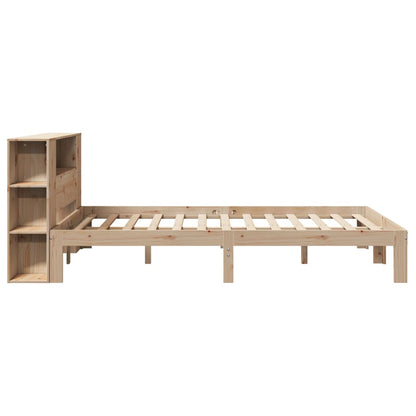 Bookcase Bed without Mattress 140x190cm Solid Wood Pine