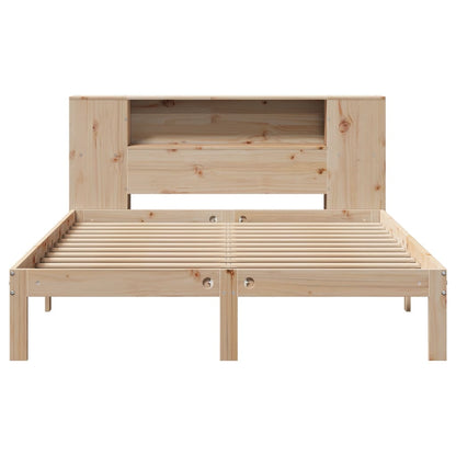 Bookcase Bed without Mattress 140x200cm Solid Wood Pine