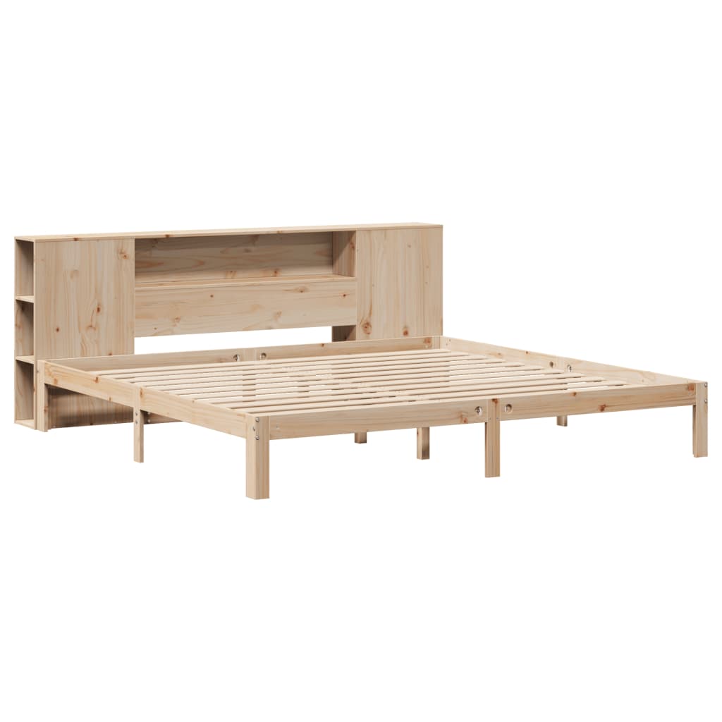 Bookcase Bed without Mattress 180x200 cm Super King Solid Wood Pine