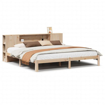 Bookcase Bed without Mattress 200x200cm Solid Wood Pine