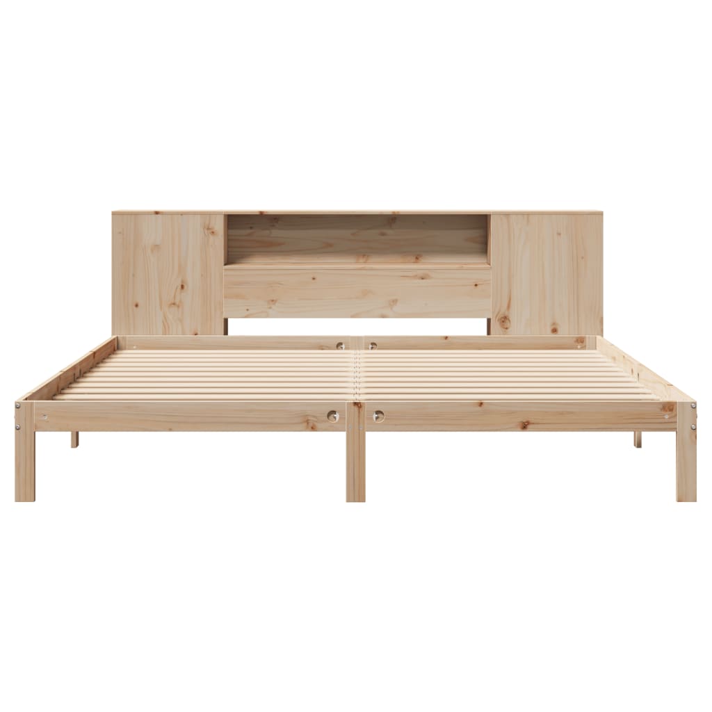 Bookcase Bed without Mattress 200x200cm Solid Wood Pine