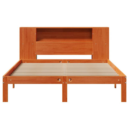 Bookcase Bed without Mattress Wax Brown 120x200cm Solid Wood Pine