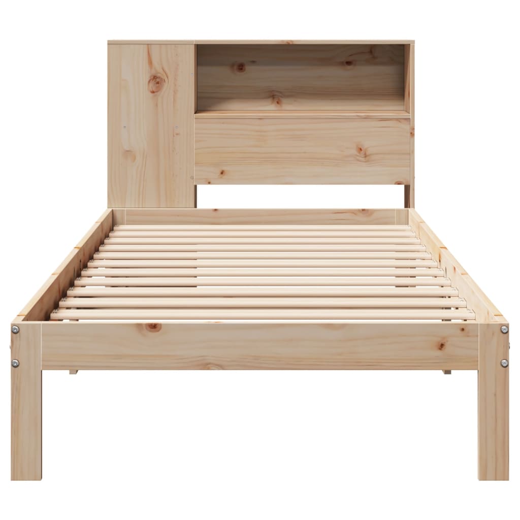 Bookcase Bed without Mattress 90x200cm Solid Wood Pine