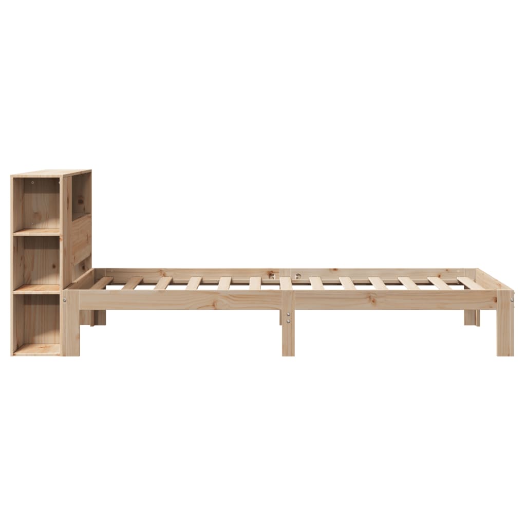 Bookcase Bed without Mattress 90x200cm Solid Wood Pine